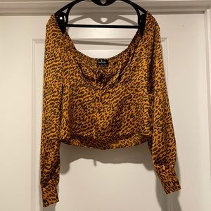 Leopard silky top from Lulus